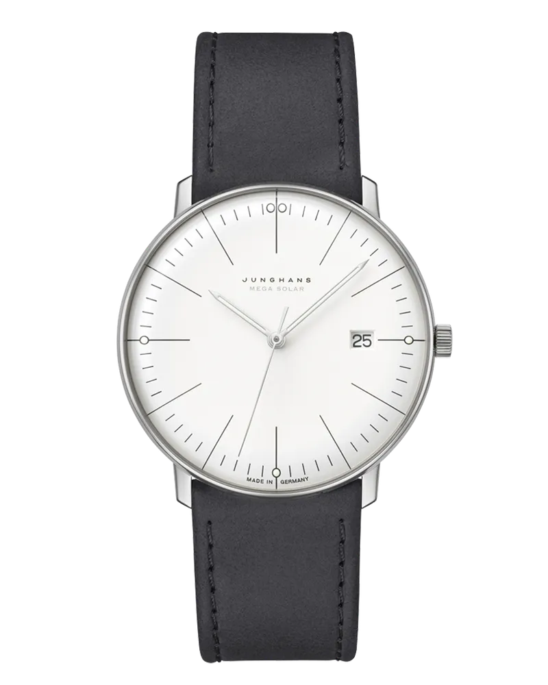 Junghans max bill MEGA Solar Saphirglas Herrenuhr 059/2020.02 Weiß