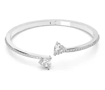 Mesmera Armreif Herz, Weiß, Rhodiniert Größe M