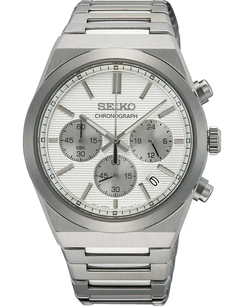 Seiko 5 Sports Quarz Chronograph Herrenuhr SSB451P1 Weiß