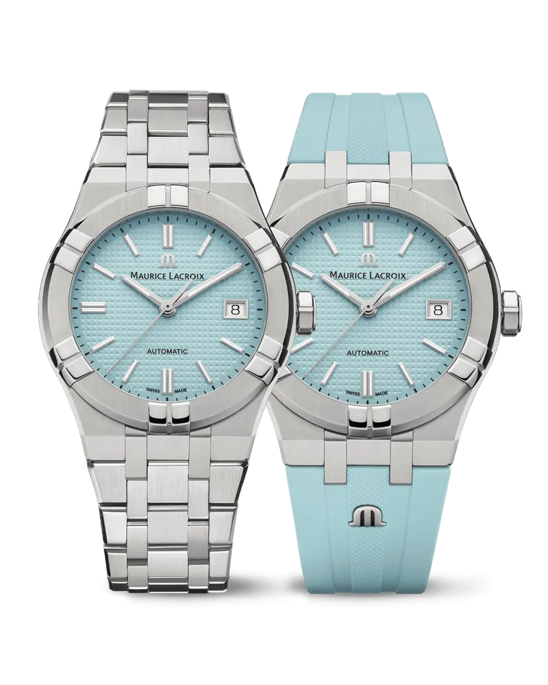 Maurice Lacroix Aikon Automatic Eisblau Herrenuhr inkl. Zusatzband AI6007-SS00F-431-C Blau