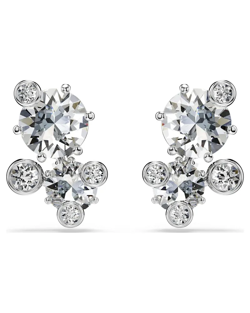 Swarovski Constella Ohrstecker, Rundschliff, Weiß, Rhodiniert 