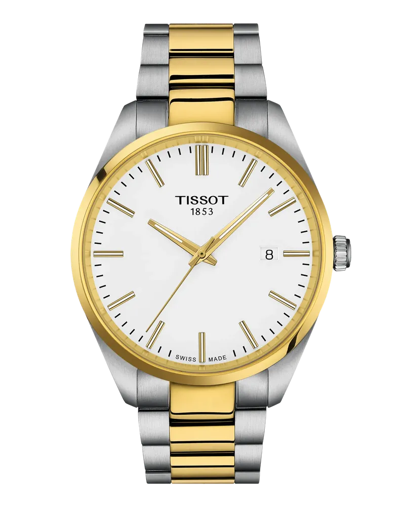 Tissot PR 100 Quarzwerk, 40mm, Schnellwechselarmband Herrenuhr T150.410.22.011.00 Weiß