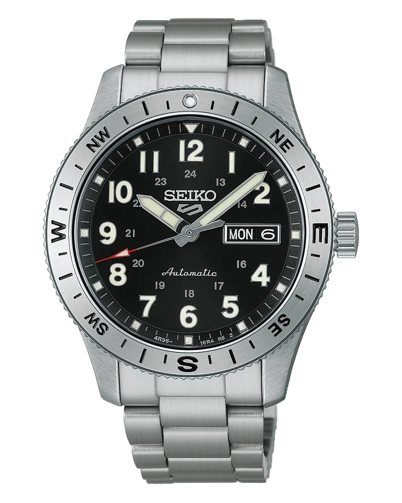 Seiko 5 Sports Field series 41mm, Edelstahl, Automatik, Schwarz Herrenuhr HDB006K1 Schwarz