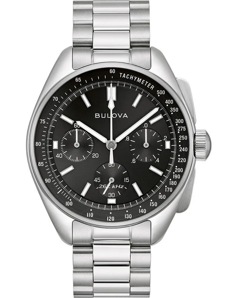 BULOVA Lunar Pilot Chronograph 96K111 Herrenuhr mit Wechselband Schwarz