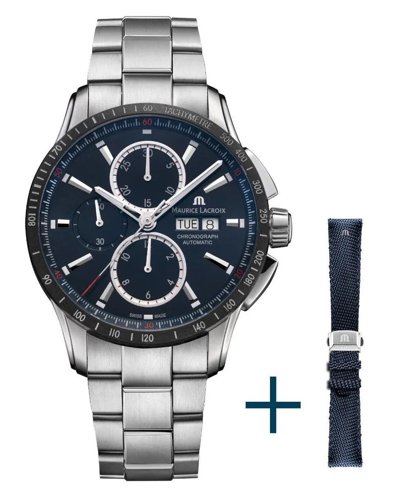 Maurice Lacroix Pontos Chronograph Date Herrenuhr PT6038-SSL2H-430-C Blau