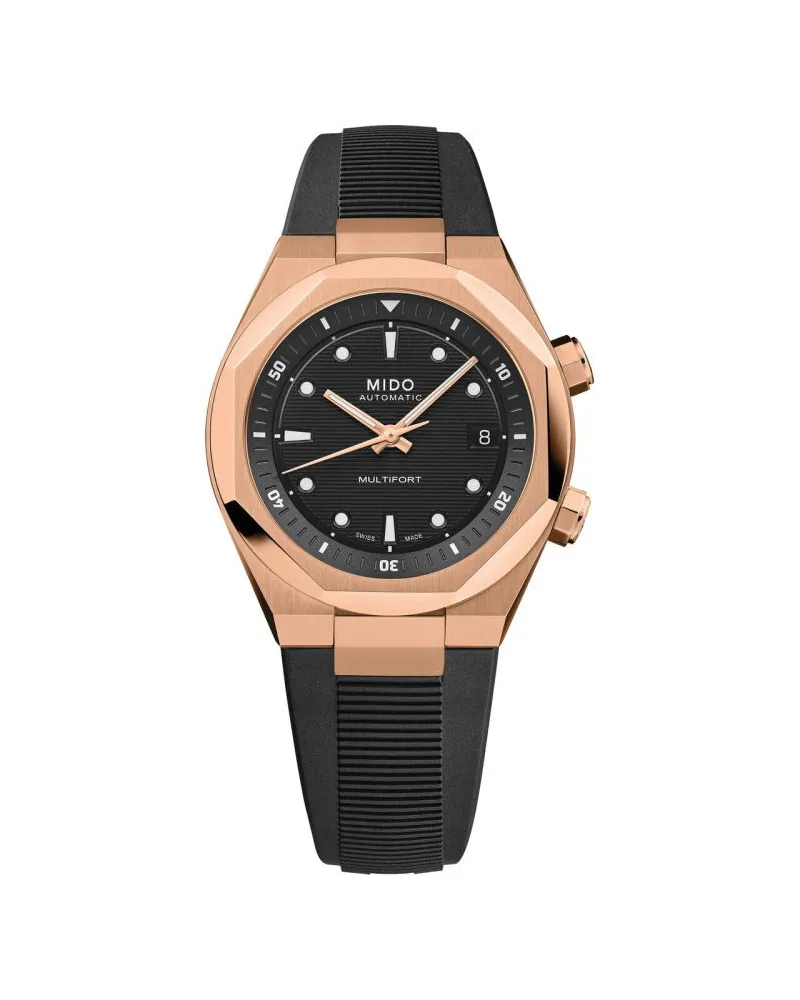 Mido Multifort 8 two crowns, Roségold, Kautschukband Herrenuhr M047.507.37.051.00 