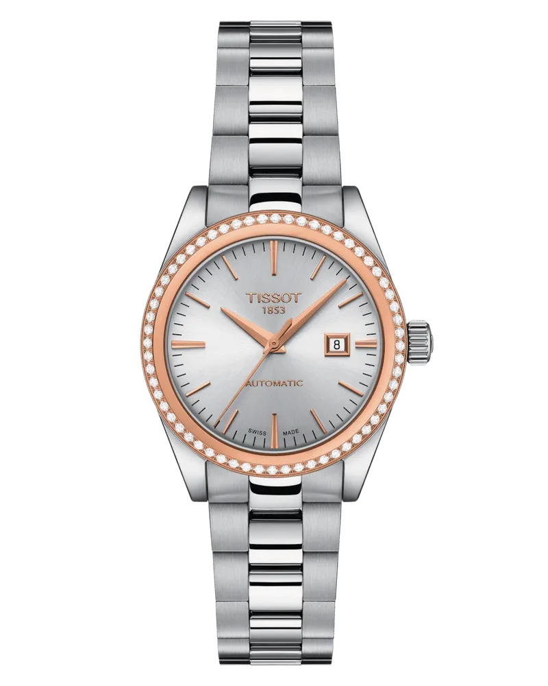 Tissot T-MY Lady Automatik 18K Gold Damenuhr T930.007.41.031.00 Silber