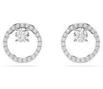 Constella Ohrstecker, Rundschliff, Weiß, Rhodiniert