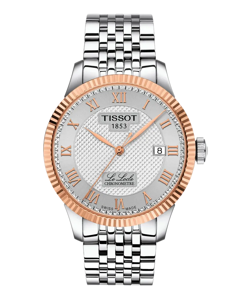 Tissot LE LOCLE Goldlünette 39.3mm, Chronometer, Automatik 80 Stunden Gangreserve Herrenuhr T932.408.41.033.00 