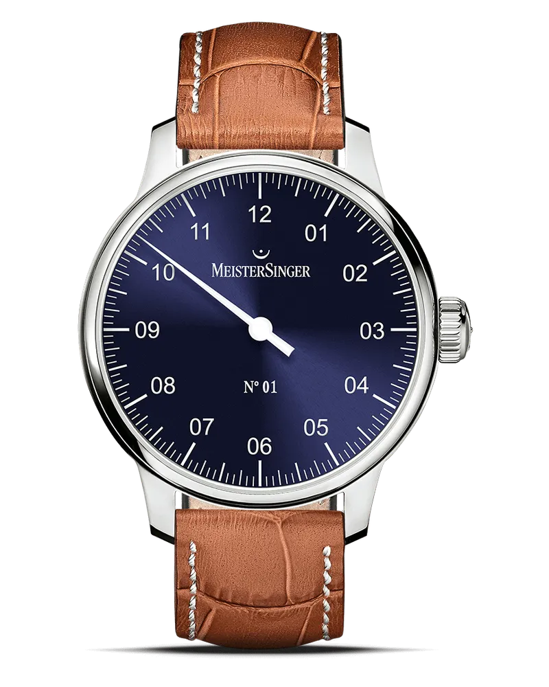 MeisterSinger N 01 Handaufzug Herrenuhr AM3308 Blau