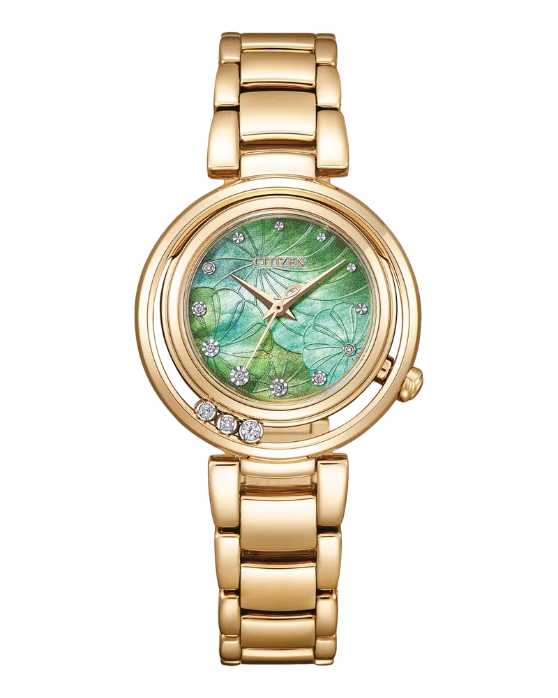 Citizen Eco Drive Damenuhr EM1113-82Y Grünmulticolor