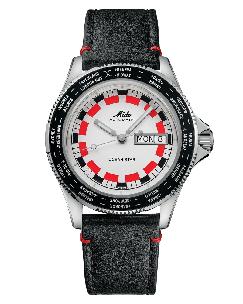 Mido Ocean Star Worldtimer Herrenuhr M026.830.16.030.00 Weiß