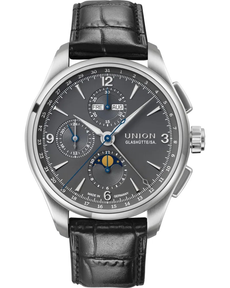 Union Glashütte Belisar Chronograph Mondphase Herrenuhr D014.425.16.087.00 Grau