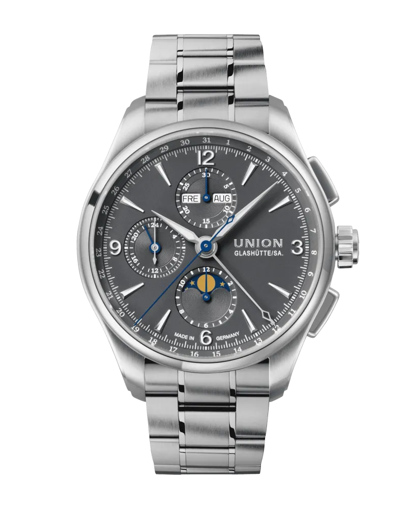 Union Glashütte Belisar Chronograph Mondphase Herrenuhr D014.425.11.087.00 Grau