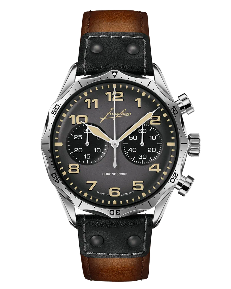 Junghans Pilot Chronoscope Herrenuhr 27/3493.00 Grau