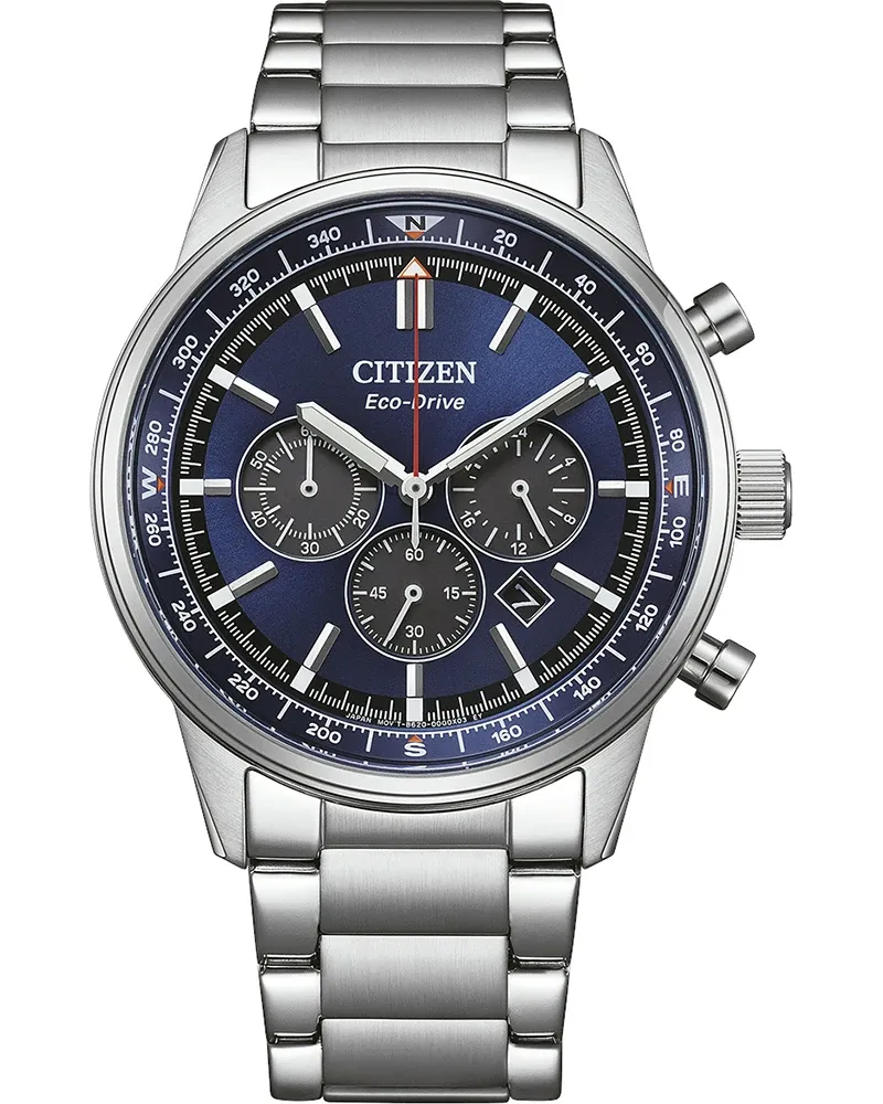 Citizen Eco-Drive Classic Chronograph Edelstahl blau, 42mm Herrenuhr CA4720-52L Blau