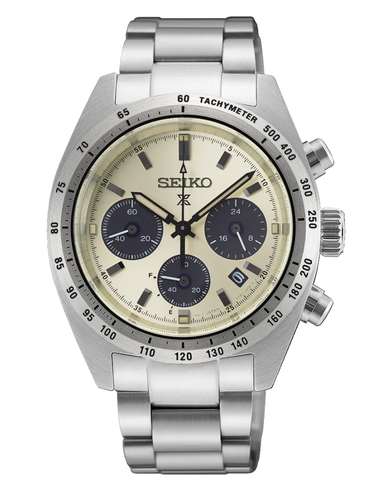 Seiko Speedtimer Solar Chronograph Prospex Limited Edition 2.700 Stück Herrenuhr SSC959P1 Beige