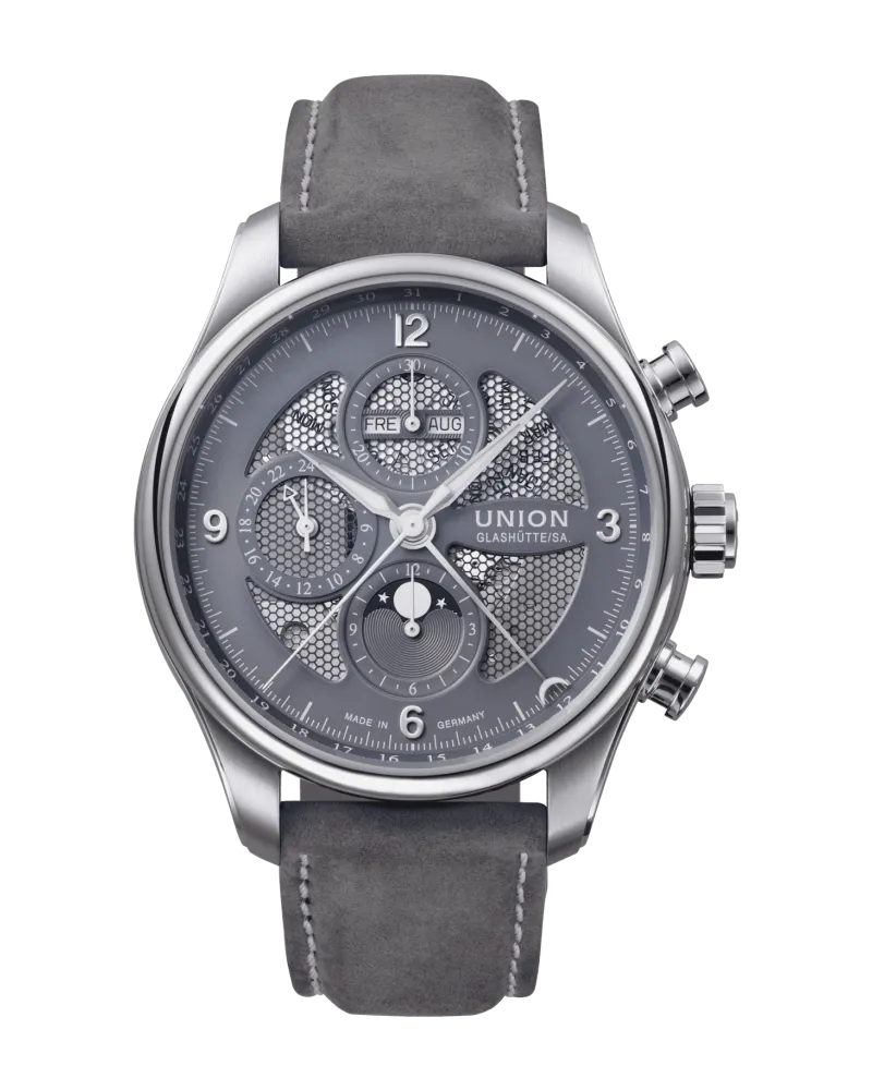 Union Glashütte Belisar Chronograph Mondphase Herrenuhr D009.425.16.087.00 Grau