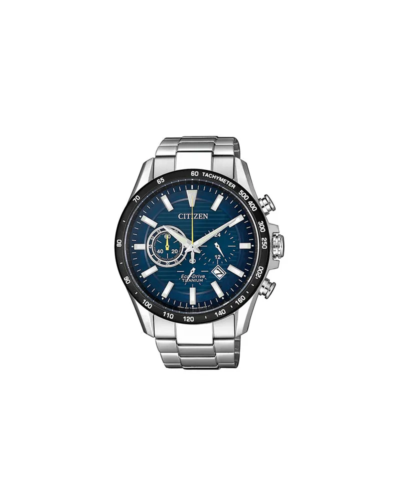 Citizen Herrenuhr Solar Powered Titanium Chronograph CA4444-82L Blau
