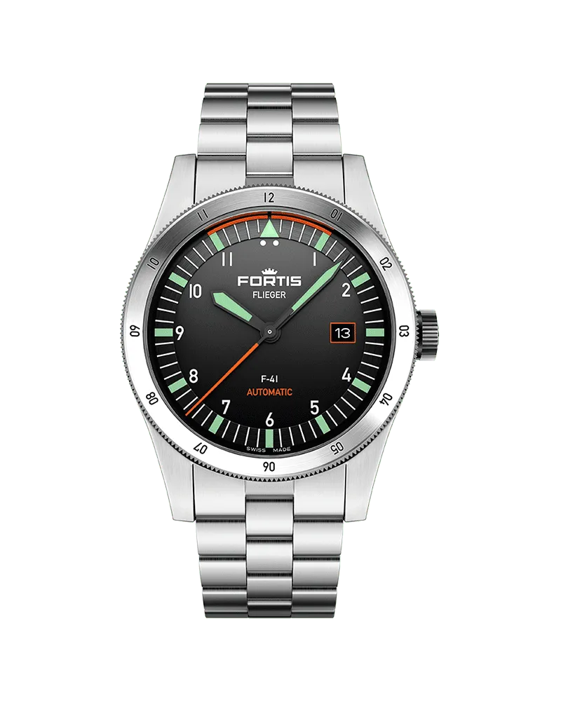 FORTIS FLIEGER F-41 Automatic Original Herrenuhr F4220008 Schwarz