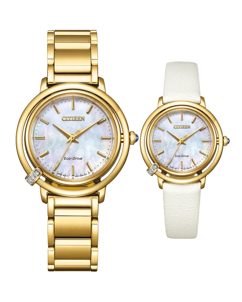 Citizen Eco-Drive Analog ARCLY-Kollektion Damenuhr inklusive Wechselarmband EM1092-64D Perlmutt
