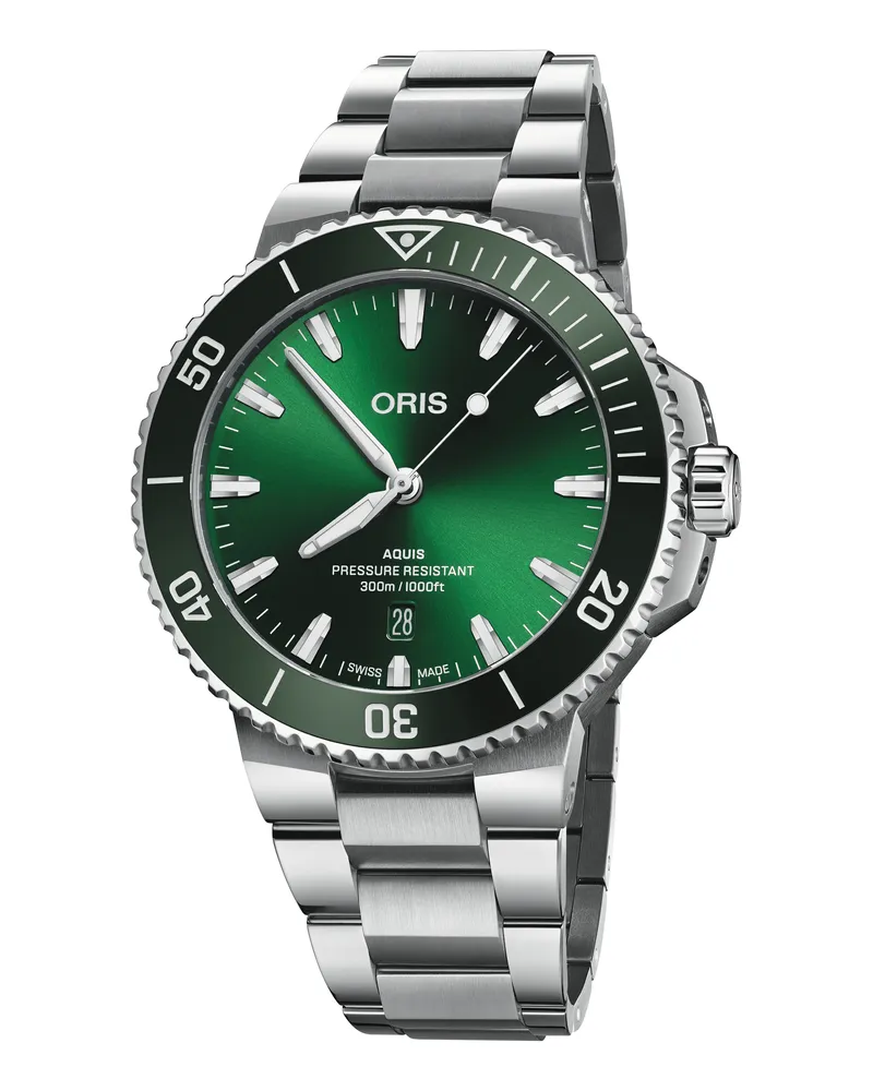 ORIS Aquis Date Automatik Unisexuhr , 01 733 7789 4157-07 8 23 04PEB Grün