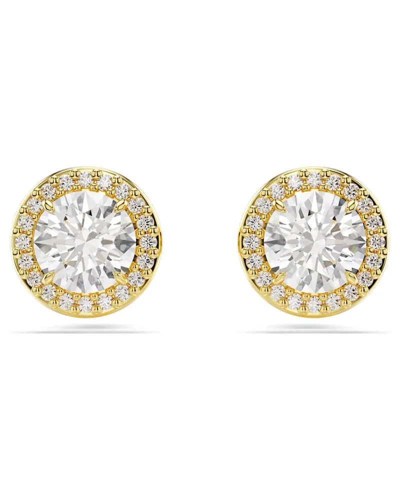 Swarovski Stecker Una Angelic Ohrstecker Rundschliff, Goldfarben, 18k vergoldet 