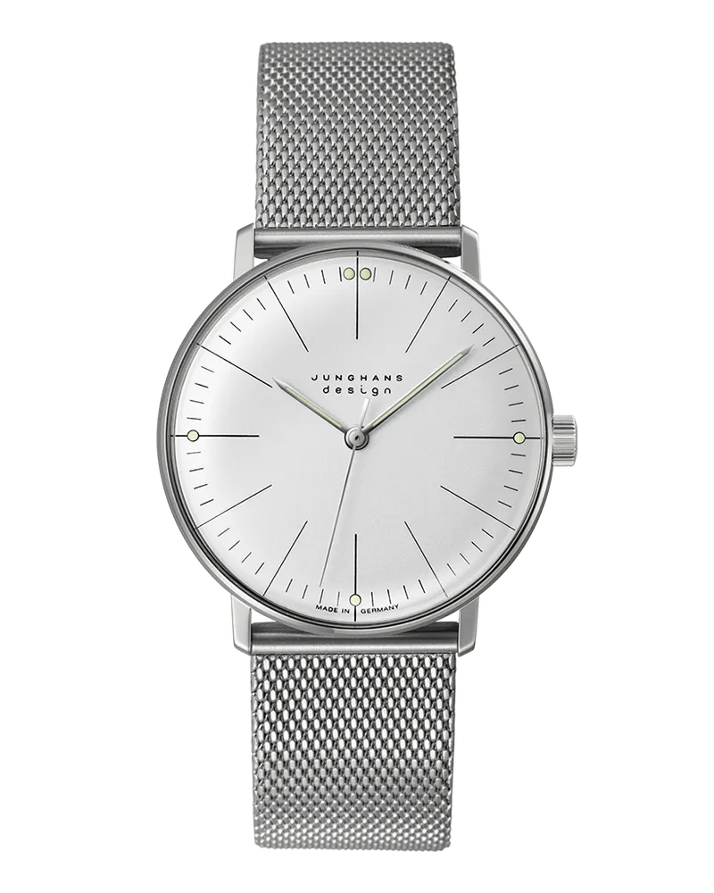 Junghans max bill Handaufzug Saphirglas Herrenuhr 027/3004.46 Silber