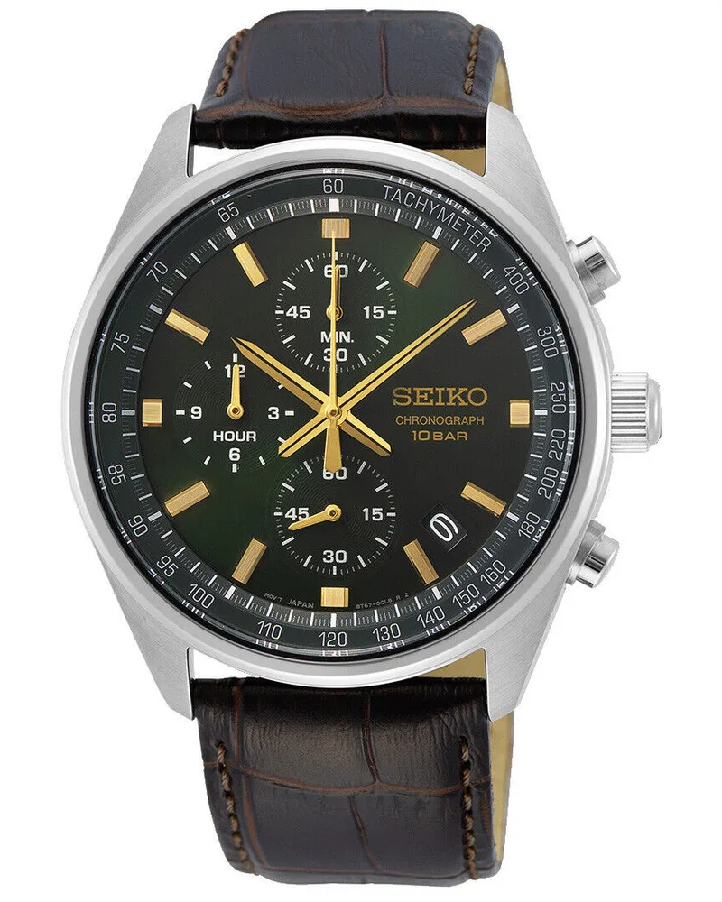Seiko Quarz Chronograph Herrenuhr SSB385P1 Schwarz