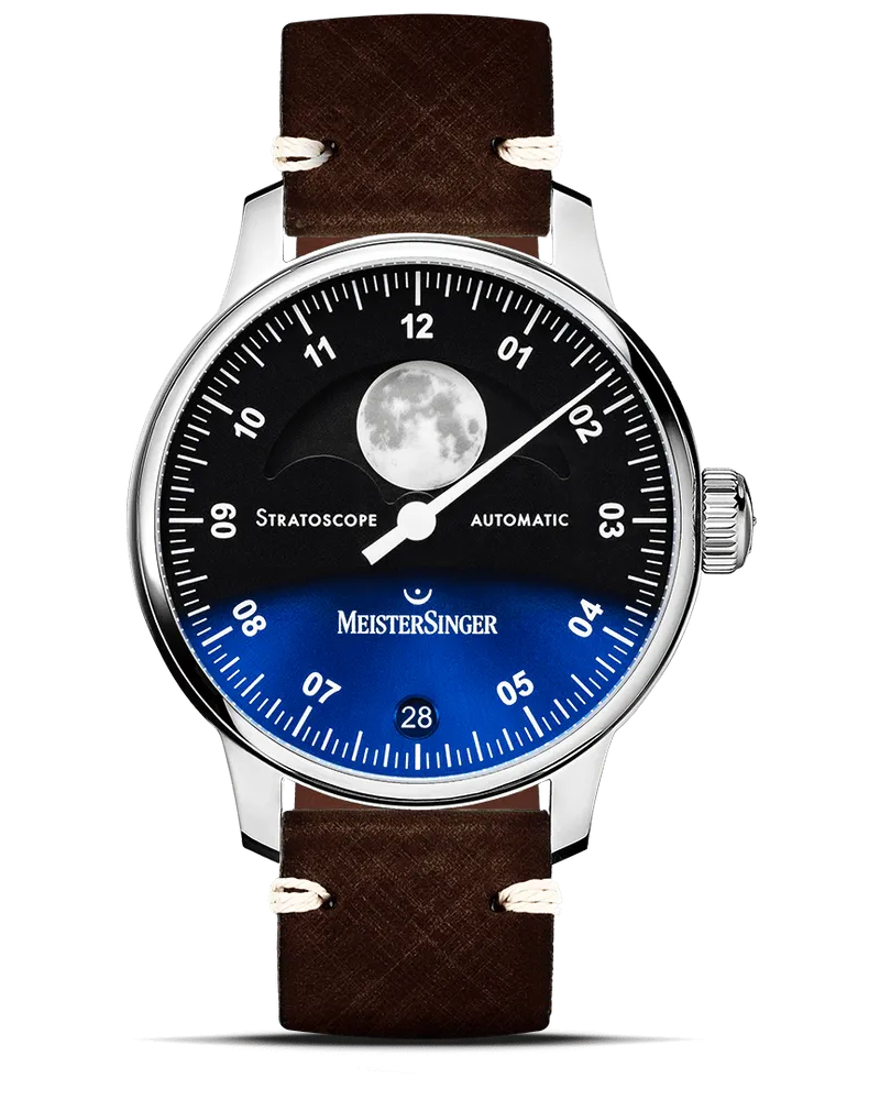 MeisterSinger Stratoscope, Automatik Herrenuhr ST982 Schwarzblau