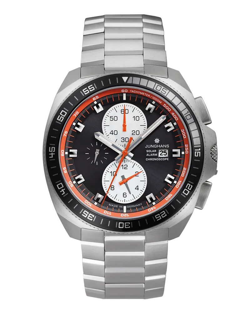Junghans 1972 Chronoscope Solar 014/4202.44 Herrenuhr Schwarz