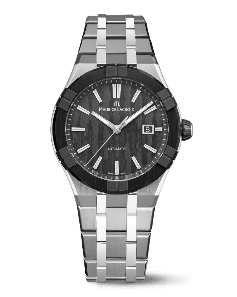 Maurice Lacroix Aikonic Automatic 43mm, Gangreserve 60 Stunden, Edelstahl, Schwarz Herrenuhr AC6008-SSL22-330-1 Schwarz