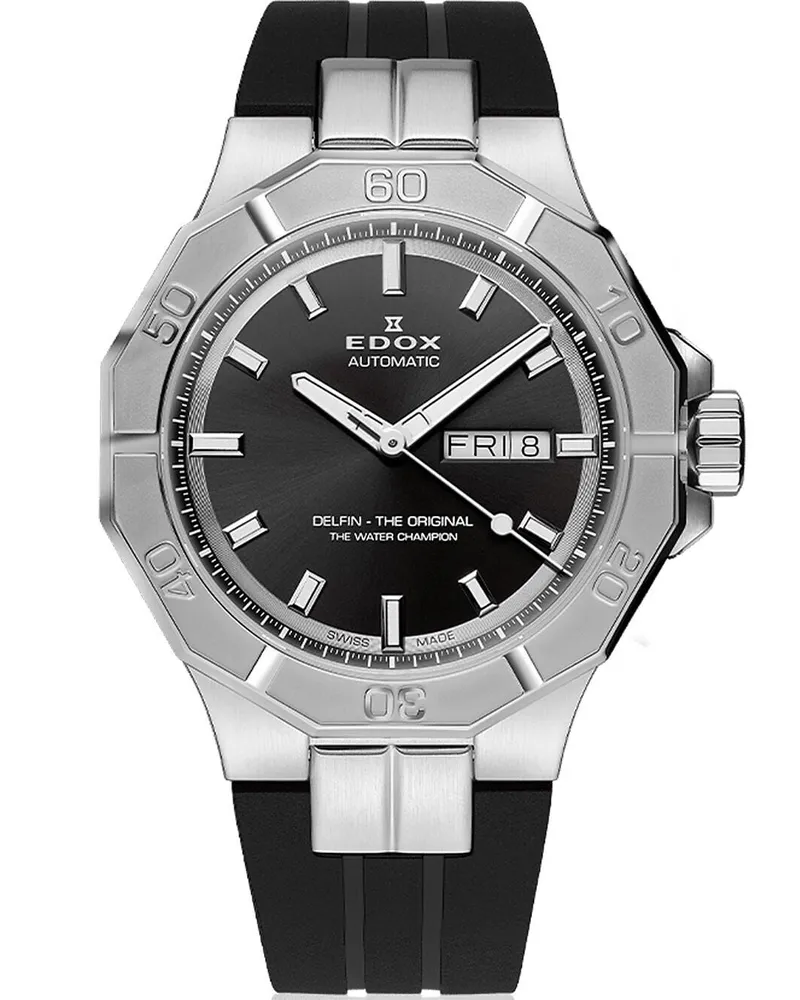 Edox Delfin Day-DateHerrenuhr 88008-3CA-NIN Schwarz