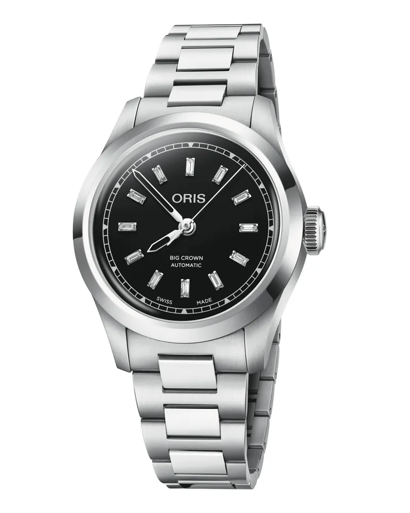 ORIS Big Crown Diamonds 34mm Automatik Edelstahl Schwarz Damenuhr 01 531 7797 4094-07 8 17 06 Schwarz