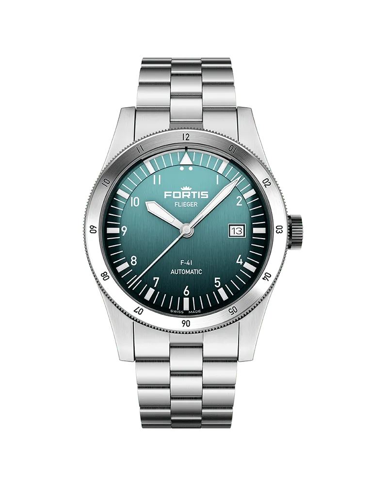 FORTIS FLIEGER F-41 Automatic Petrol Herrenuhr F4220021 Petrol