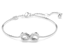 Hyperbola Armband Unendlichkeit, Weiß, Rhodiniert