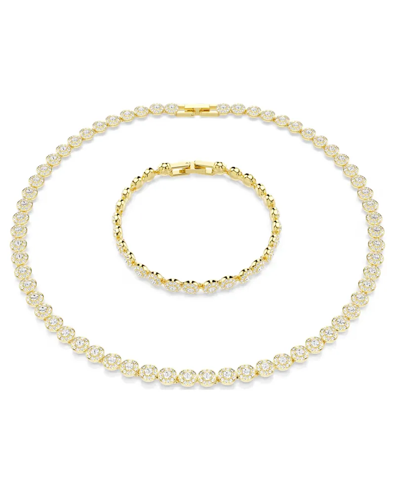 Swarovski Una Angelic Set, Halskette und Armband, Goldlegierungsschicht 