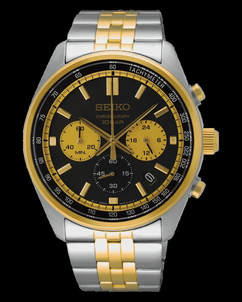 Seiko Sport Chronograph Herrenuhr SSB430P1 Schwarz