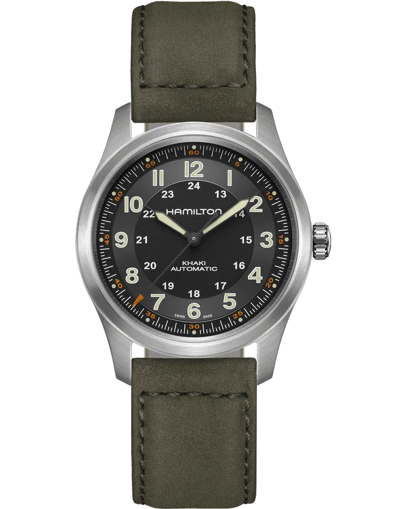HAMILTON Khaki Titanium Automatik Herrenuhr H70205830 Schwarz
