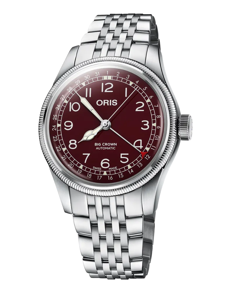 ORIS Big Crown Pointer Date 40mm Automatik Edelstahlband Rot Herrenuhr 01 754 7741 4068-07 8 20 22 Rot