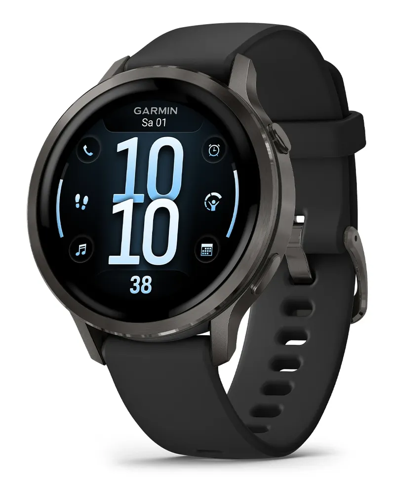 Garmin Venu® 4 - 41 mm Schwarz/Schiefergrau mit Schnellwechsel-Silikon-Armband 18 mm Unisexuhr 010-03013-02 