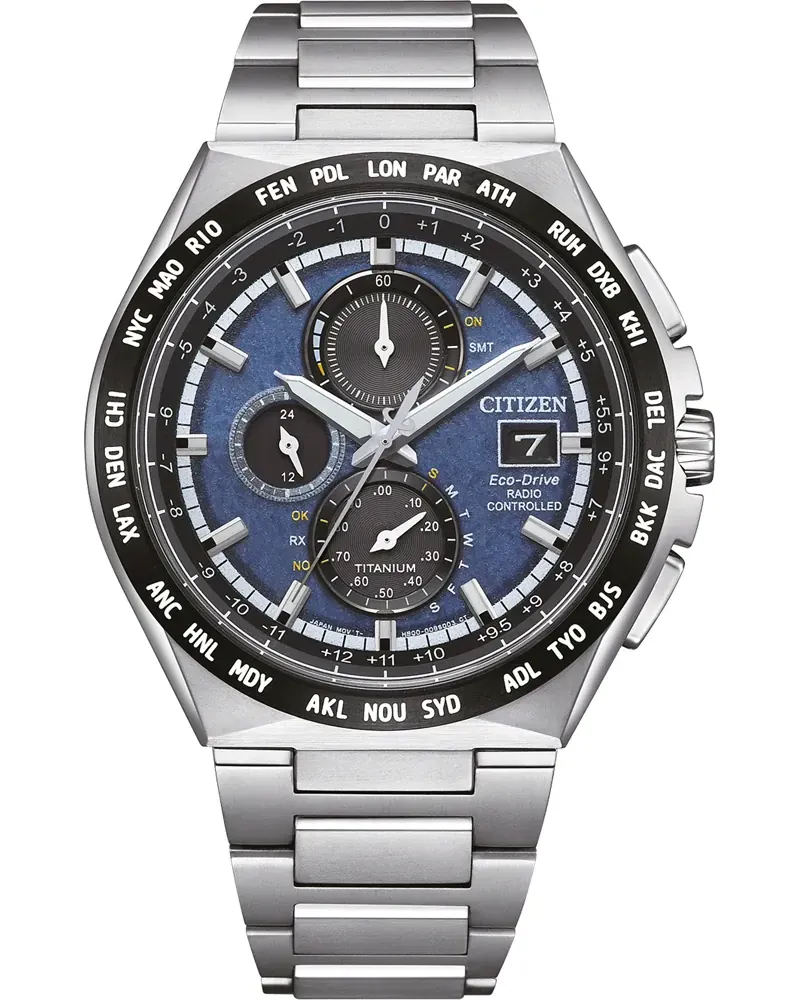 Citizen Eco Drive Chronograph Herrenuhr AT8238-84L Blau