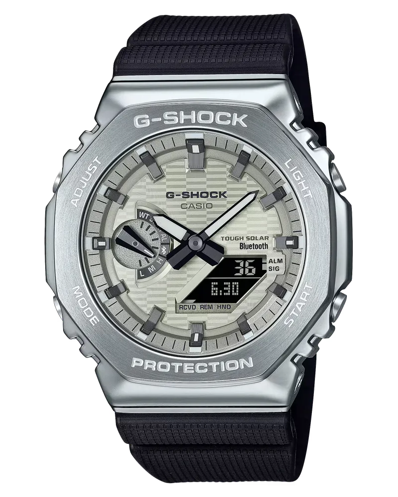 Casio G-Steel Protection Classic, Silikonband, Solar, 44mm Herrenuhr GBM-2100A-8BER 