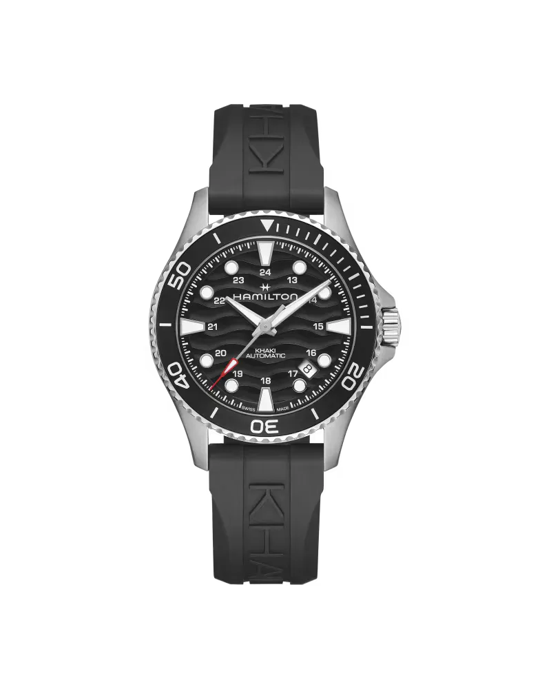 HAMILTON KHAKI NAVY SCUBA AUTO Schwarz Kautschuk 40 MM Herrenuhr H82415330 Schwarz