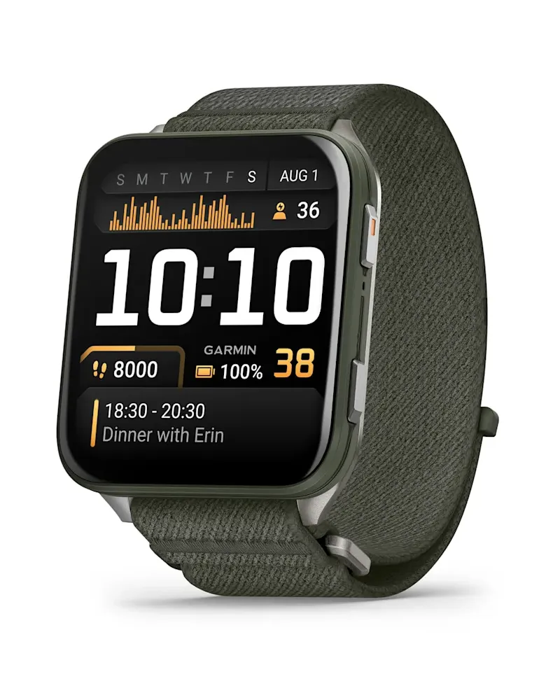 Garmin Venu® X1 Moosgrün mit ComfortFit-Nylonarmband 010-02980-03 Schwarz