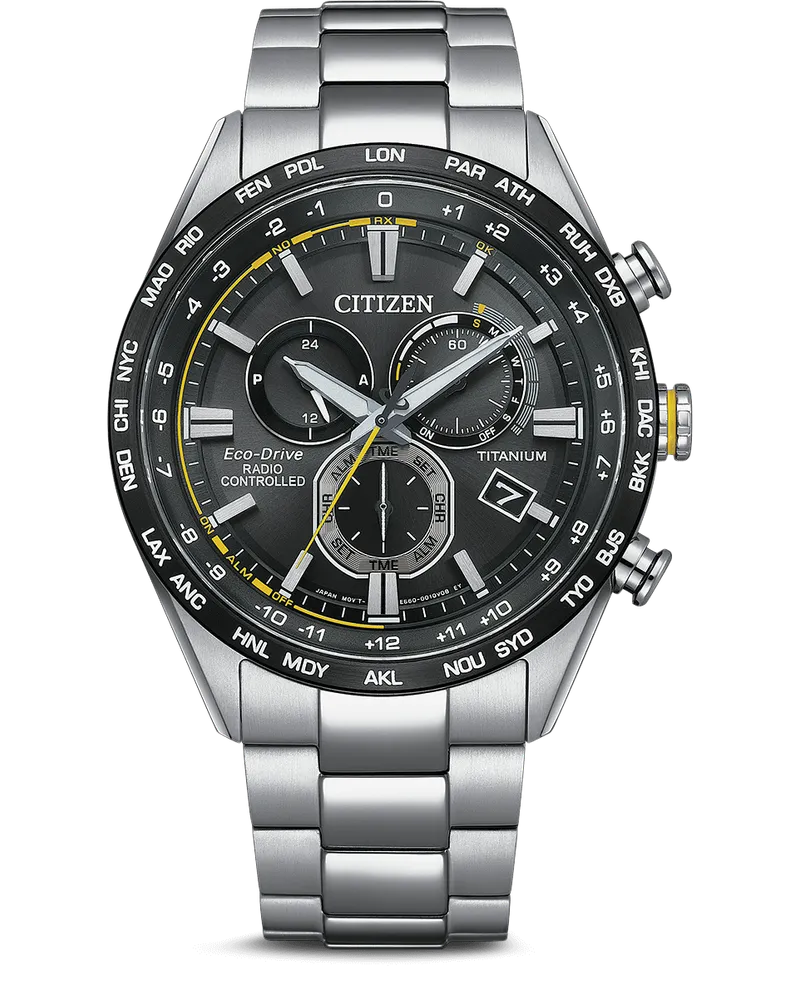 Citizen Super Titanium Funkuhr Herrenuhr CB5947-80E Schwarz
