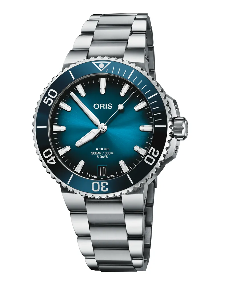 ORIS Aquis Date Calibre 400 Automatik Herrenuhr , 01 400 7769 4135-07 8 22 09PEB Blau