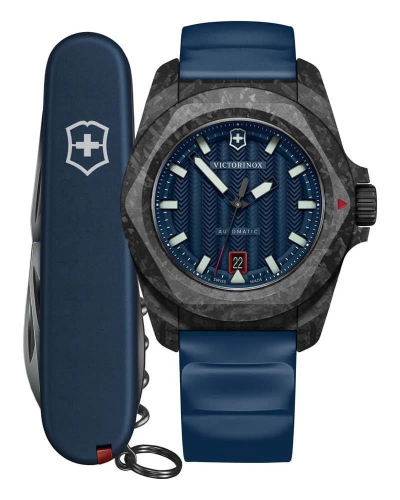 Victorinox I.N.O.X. Automatik Herrenuhr Carbon Set 242022.1 Blau