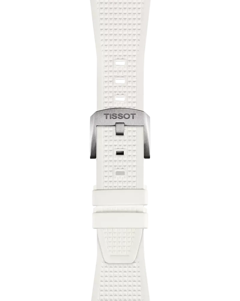 Tissot Ersatzarmband Kautschuk weiß 12 mm für PRX Modelle mit 40 mm Durchmesser T603.048.463 