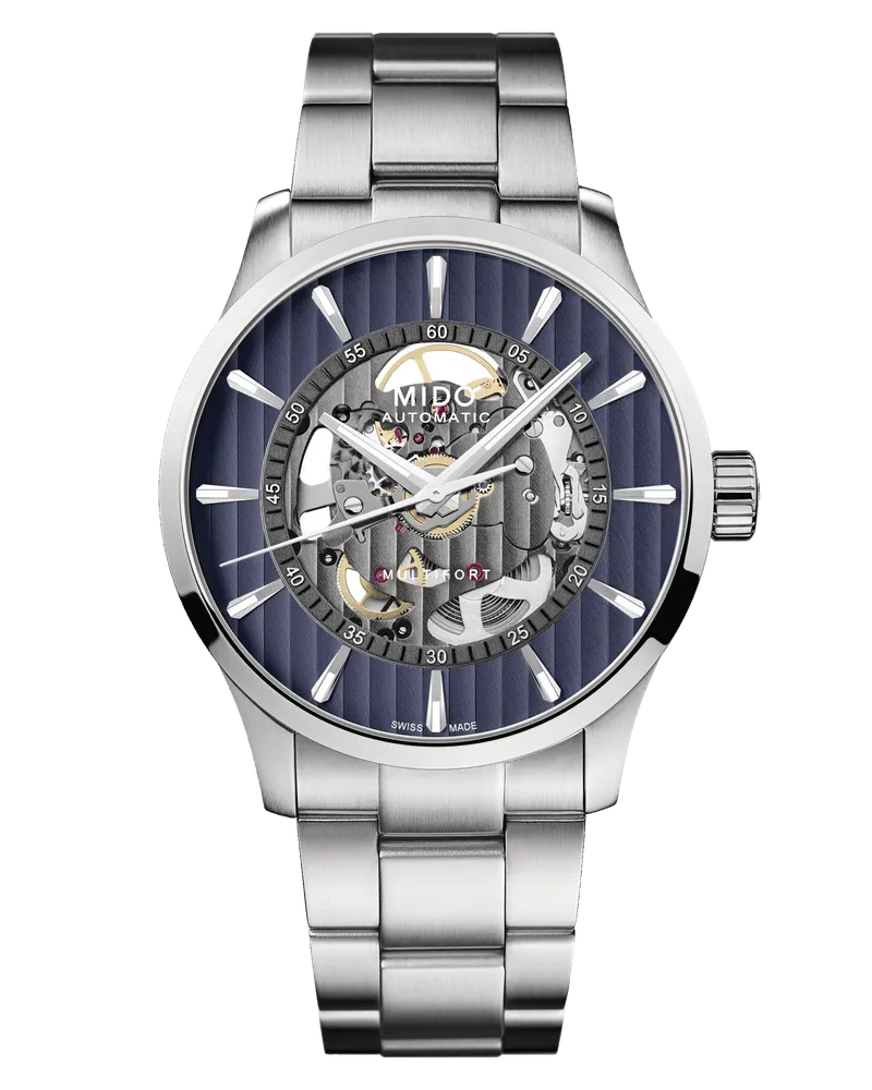 Mido Multifort Skeleton Vertigo Herrenuhr M038.436.11.041.00 Blau